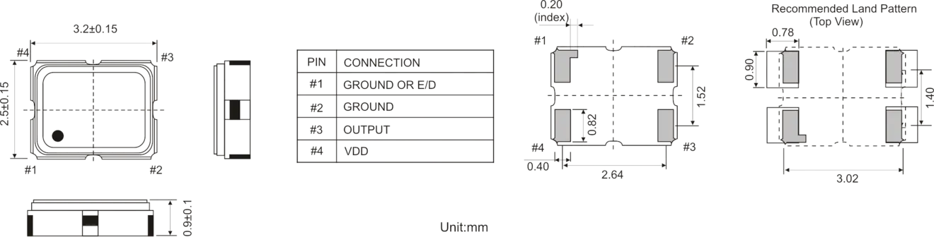 CERAMIC SMD TCXO OSCILLATOR 3.2 x 2.5 mm 