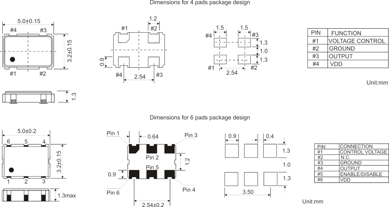 CERAMIC SMD VCXO OSCILLATOR 5.0 x 3.2 mm CERAMIC SMD VCXO OSCILLATOR 5.0 x 3.2 mm