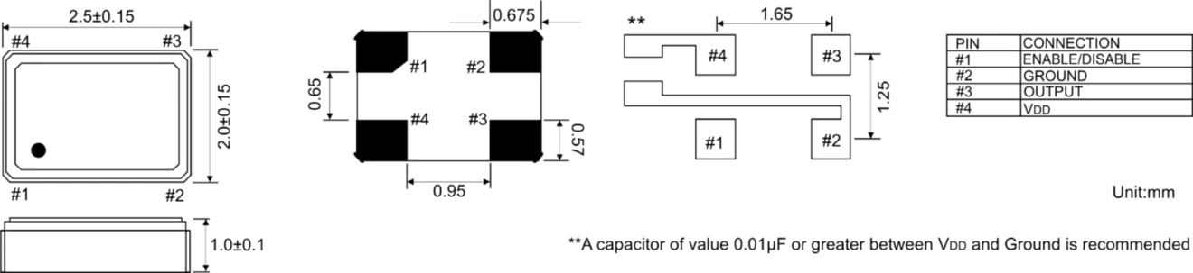 CERAMIC SPXO OSCILLATOR 2.5 x 2.0 mm CERAMIC SPXO OSCILLATOR 2.5 x 2.0 mm