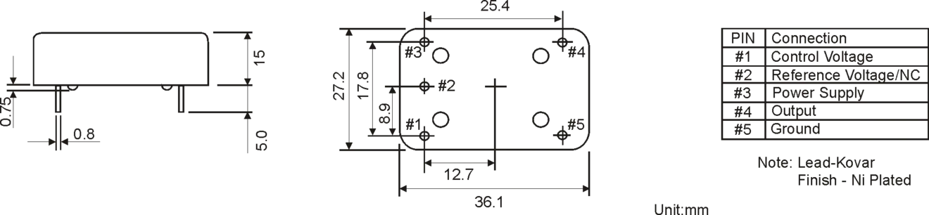 THT METAL OCXO OSCILLATOR 36.0 x 27.0 mm THT METAL OCXO OSCILLATOR 36.0 x 27.0 mm