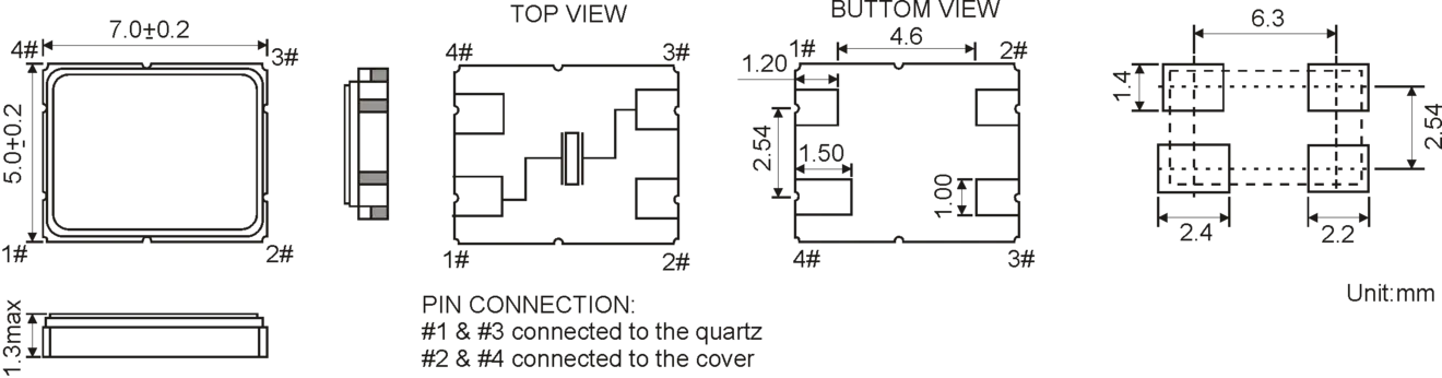 SMD QUARTZ CRYSTAL 7.0 x 5.0 mm 6.0 - 80.0MHz SMD QUARTZ CRYSTAL 7.0 x 5.0 mm 6.0 - 80.0MHz