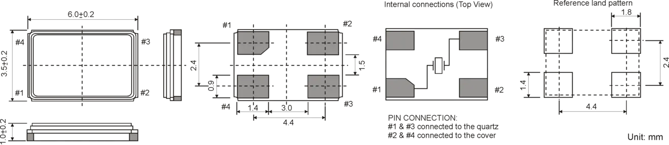 SMD QUARTZ CRYSTAL 6.0 x 3.5 mm 8.0 - 80.0MHz SMD QUARTZ CRYSTAL 6.0 x 3.5 mm 8.0 - 80.0MHz