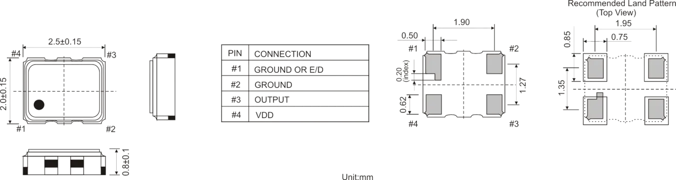 CERAMIC SMD TCXO OSCILLATOR 2.5 x 2.0 mm 