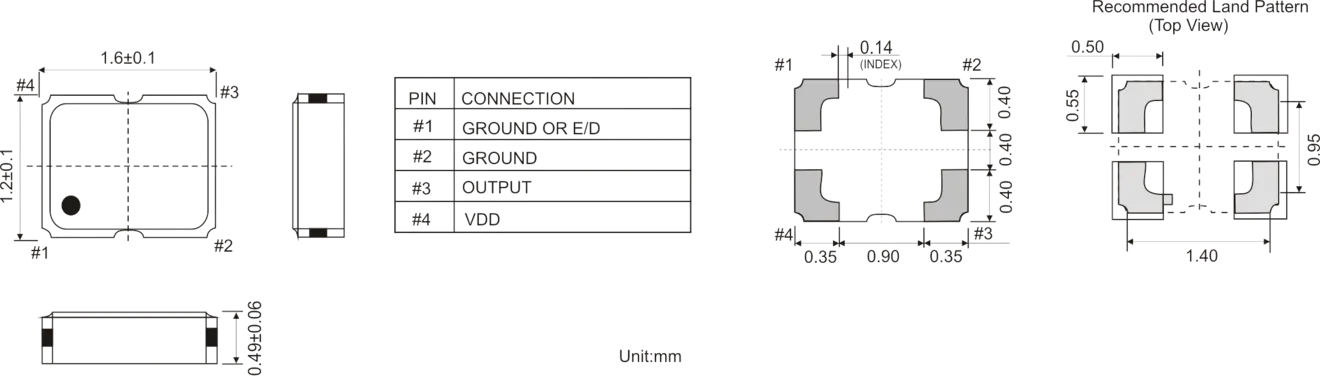 TCXO OSCILLATOR 1.6 x 1.2 mm 16.0 - 60.0 MHz TCXO OSCILLATOR 1.6 x 1.2 mm 16.0 - 60.0 MHz
