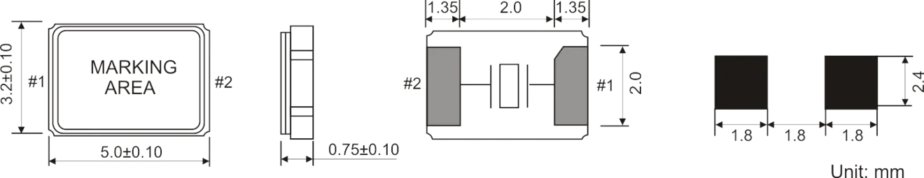 SMD Quartz Crystal 5.0 x 3.2 mm SMD Quartz Crystal 5.0 x 3.2 mm