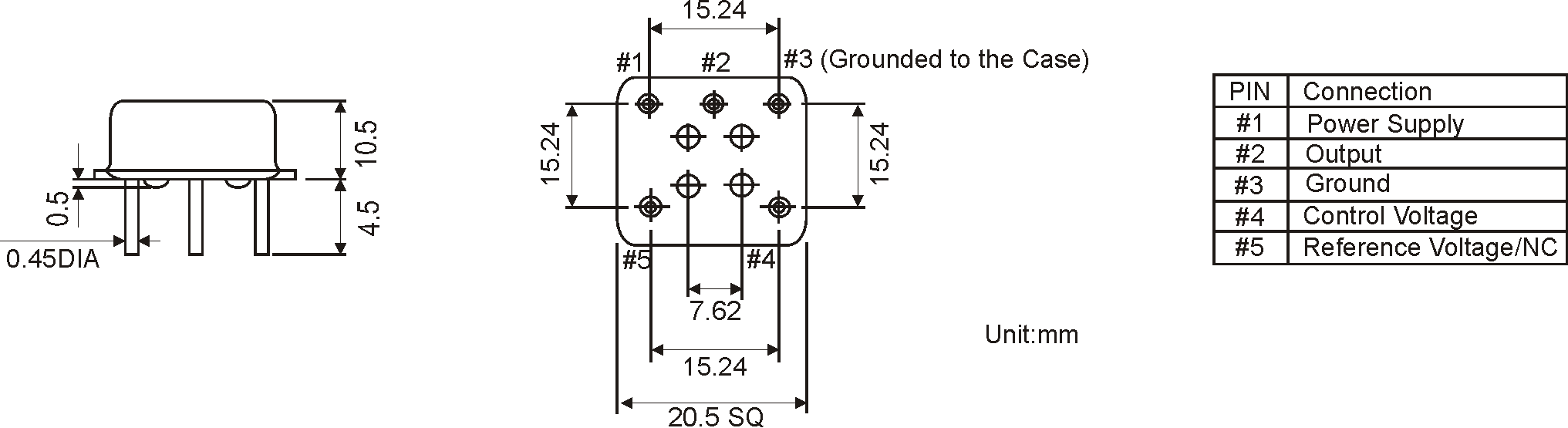 THT OCXO METAL OSCILLATOR 20.5 x 20.5 mm