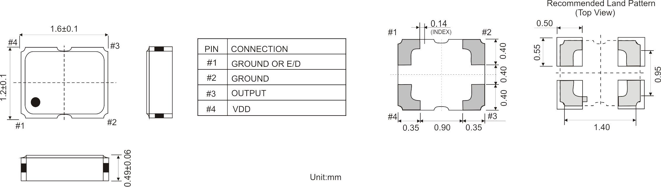 TCXO OSCILLATOR 1.6 x 1.2 mm 16.0 - 60.0 MHz TCXO OSCILLATOR 1.6 x 1.2 mm 16.0 - 60.0 MHz