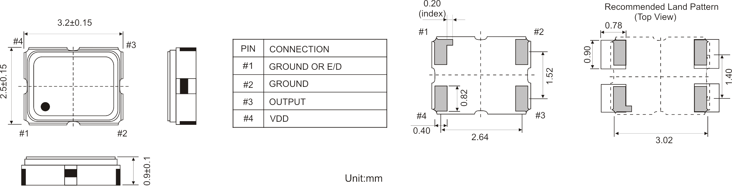 CERAMIC SMD TCXO OSCILLATOR 3.2 x 2.5 mm 