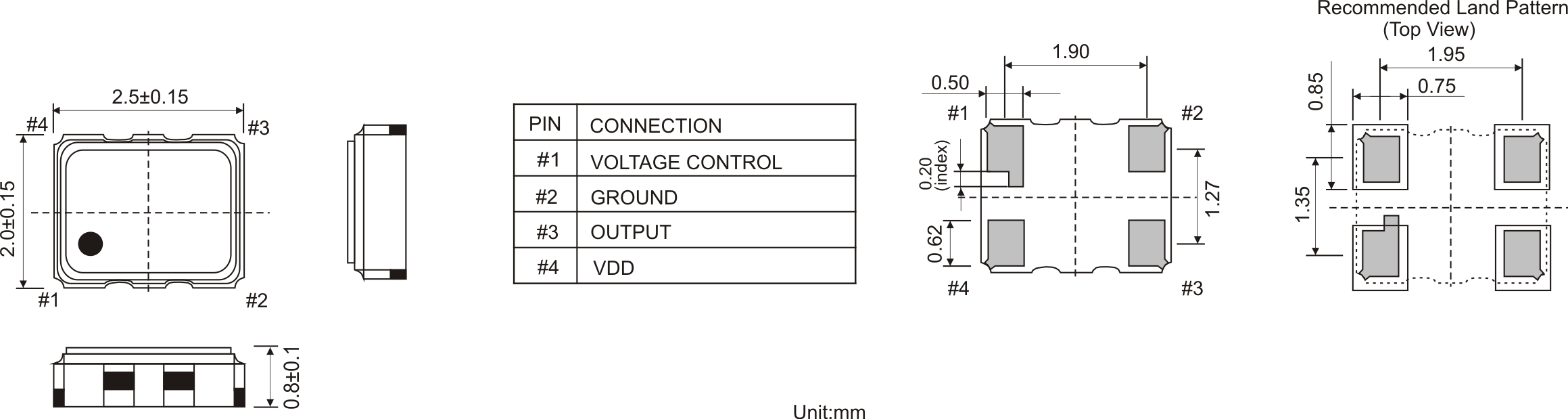 CERAMIC VCTCXO OSCILLATOR 2.5 x 2.0 mm  