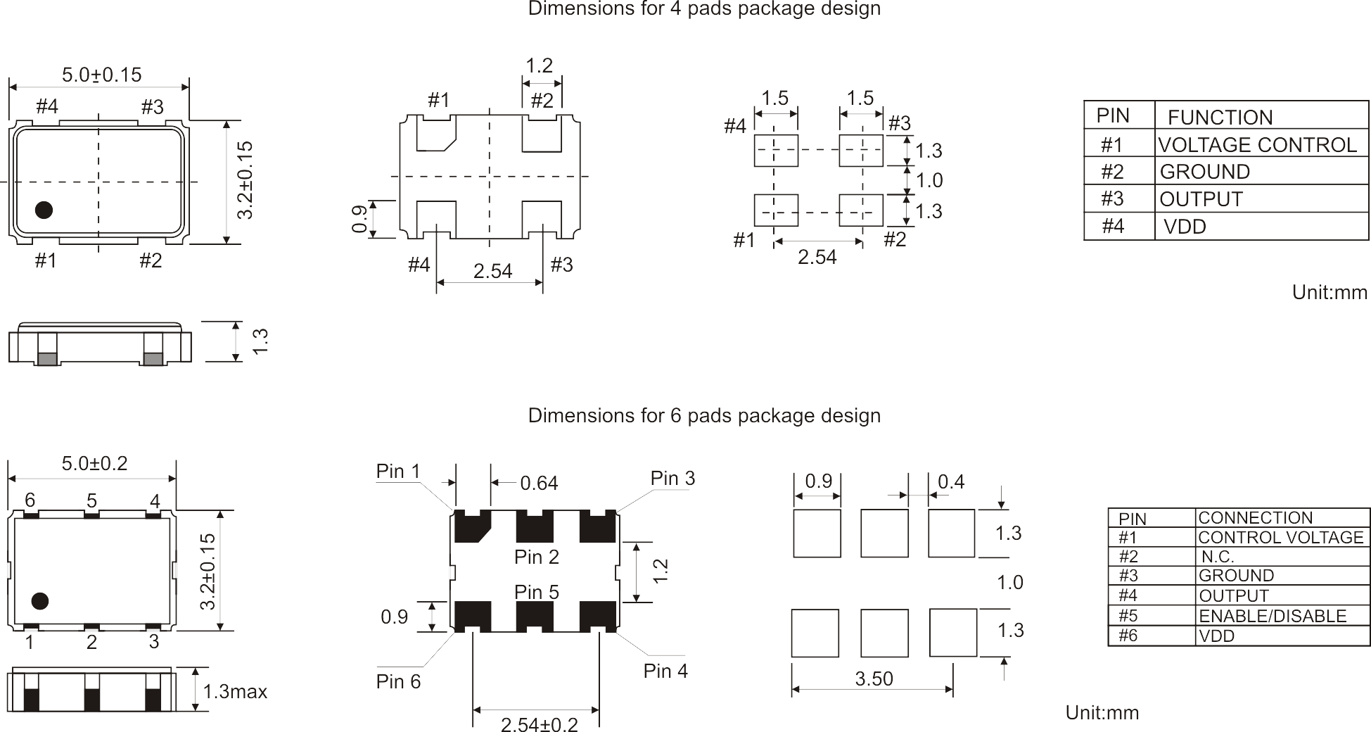 CERAMIC SMD VCXO OSCILLATOR 5.0 x 3.2 mm CERAMIC SMD VCXO OSCILLATOR 5.0 x 3.2 mm