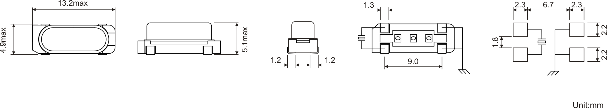 SMD MHz QUARTZ CRYSTAL HC-49-US-3SMD SMD MHz QUARTZ CRYSTAL HC-49-US-3SMD