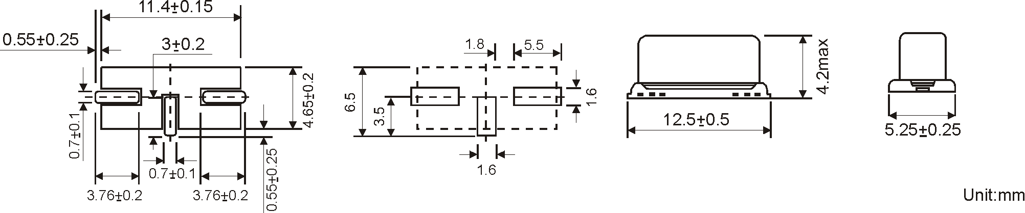 SMD QUARTZ CRYSTAL HC-49/US-GSMD 3.5 - 80.0MHz 