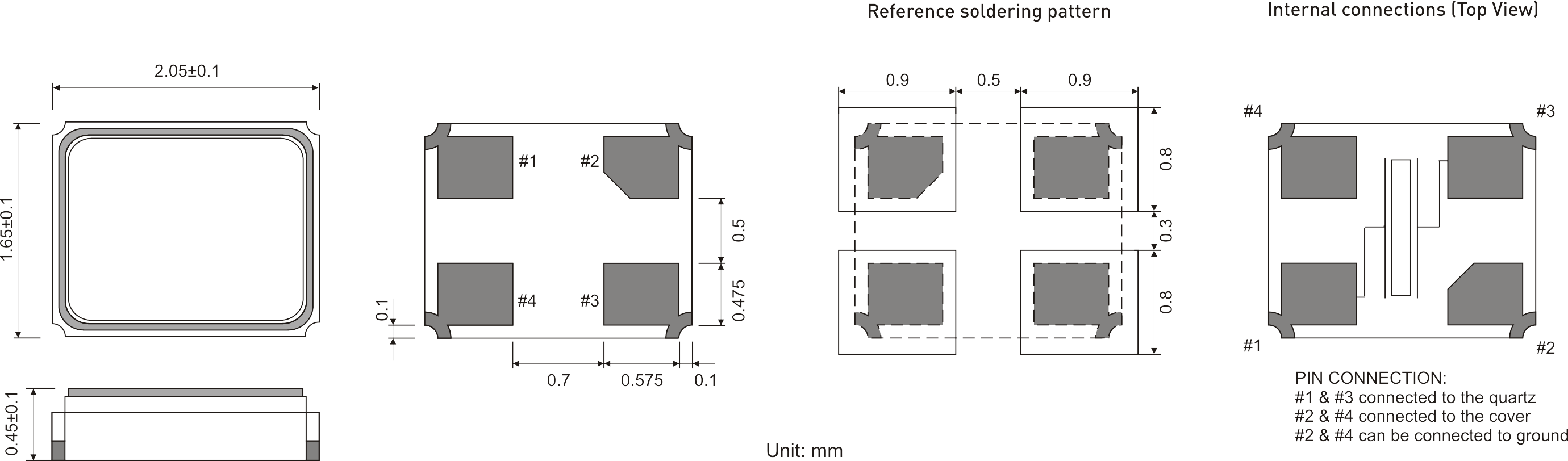 SMD QUARTZ CRYSTAL 2.0 x 1.6 mm 20.0 - 60.0MHz 